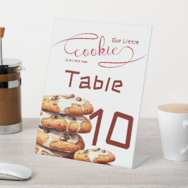 Cute Little Cookie Baby Shower Table Numbers Reclamebord Met Voetstuk