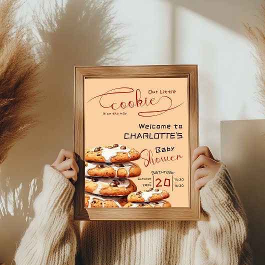 Cute Little Cookie Baby Shower Welcome Poster