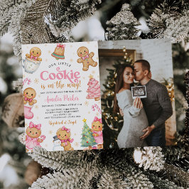 Cute Little Cookie Christmas Baby Shower Photo Kaart