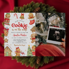Cute Little Cookie Christmas Baby Shower Photo Kaart