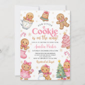 Cute Little Cookie Winter Christmas Baby Shower Kaart (Voorkant)