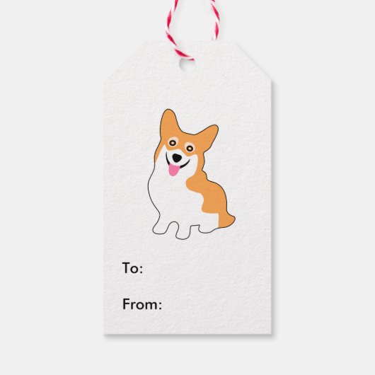 Cute Little Corgi Cadeaulabel (Achterkant)