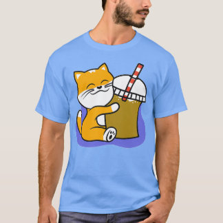 Cute Little Corgi Loves Boba Tea T-shirt