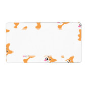 Cute Little Corgi Pattern Etiket (Voorkant)
