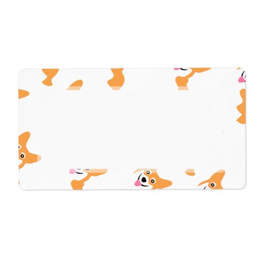 Cute Little Corgi Pattern Etiket (Voorkant)