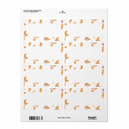 Cute Little Corgi Pattern Etiket (Full Sheet)