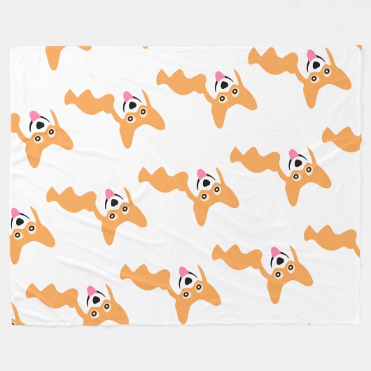 Cute Little Corgi Pattern Fleece Deken (Voorkant (Horizontaal))