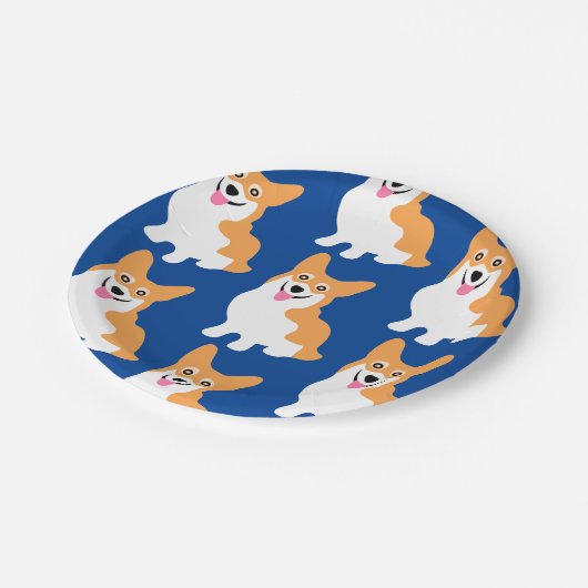 Cute Little Corgi Pattern Papieren Bordje (Gekanteld)