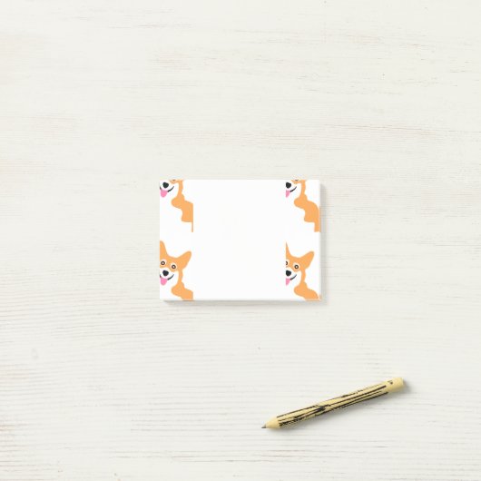 Cute Little Corgi Pattern Post-it® Notes (Op bureau)