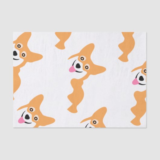 Cute Little Corgi Pattern Tissuepapier (Voorkant)