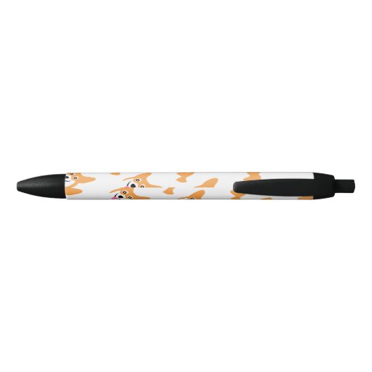 Cute Little Corgi Pattern Zwarte Inkt Pen (Achterkant)