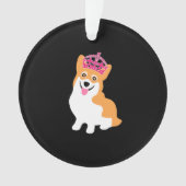 Cute Little Corgi Princess die een roze kroonprins Ornament (voorkant)