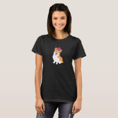 Cute Little Corgi Princess die een roze kroonprins T-shirt (Voorkant volledig)