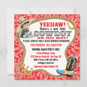 Cute Little Cowboy Baby shower Invitation Kaart (Voorkant)