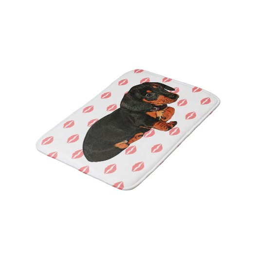 Cute Little Dachshund Design Bath Mat (Gekanteld)