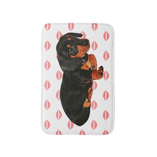 Cute Little Dachshund Design Bath Mat (Voorkant Verticaal)
