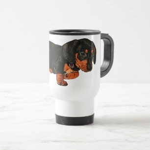 Cute Little Dachshund Design Travel Mug Reisbeker