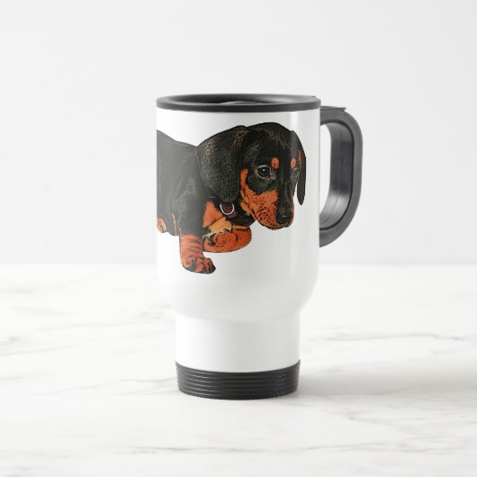 Cute Little Dachshund Design Travel Mug Reisbeker (Voorkant rechts)