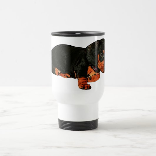 Cute Little Dachshund Design Travel Mug Reisbeker (Center)
