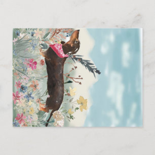 Cute little Dachshund Feestdagenkaart