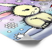 Cute Little Deer en Bunny Illustrated Art Poster (Hoek)