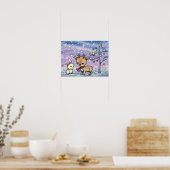 Cute Little Deer en Bunny Illustrated Art Poster (Keuken)