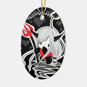 Cute Little Devil Girl Keramisch Ornament