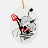 Cute Little Devil Girl Keramisch Ornament (Achterkant)