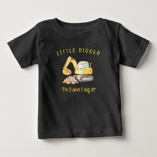 Cute Little Digger Bouwtruck Aangepaste Kinderen (Voorkant)