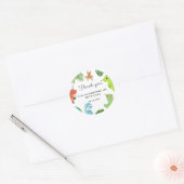 Cute Little Dino Baby Shower Ronde Sticker (Envelop)