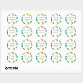 Cute Little Dino Baby Shower Ronde Sticker (Vel)