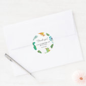 Cute Little Dino Baby Shower Ronde Sticker (Envelop)