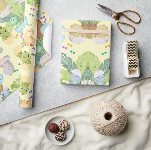 Cute Little Dino Cadeaupapier (Crafts)