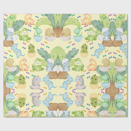 Cute Little Dino Cadeaupapier (Vlak)