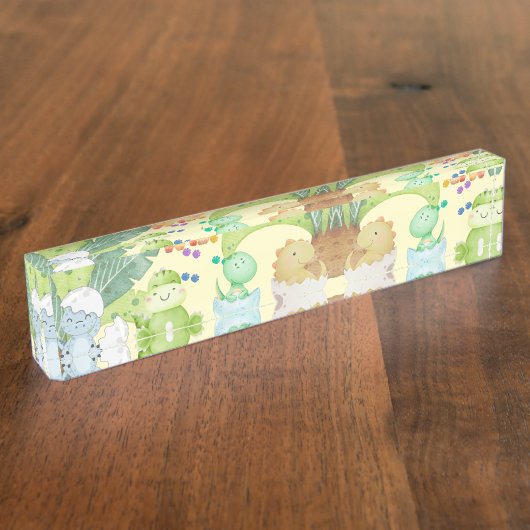 Cute Little Dino Naambordje (Zijkant)