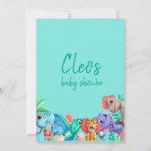 Cute Little Dino op zijn Way Baby shower Kaart (Achterkant)