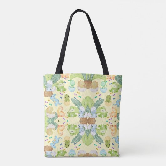 Cute Little Dino Tote Bag (Achterkant)