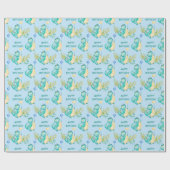 Cute Little Dinosaur Birthday Cadeaupapier (Vlak)