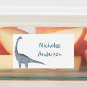 Cute Little Dinosaur Cartoon Waterverf Labels (Aangebracht)
