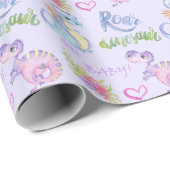 Cute Little Dinosaurs Baby shower Cadeaupapier (Rol Hoek)