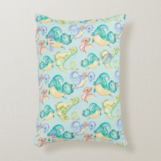 Cute Little Dinosaurs Personalized Accent Kussen (Voorkant(Verticaal))