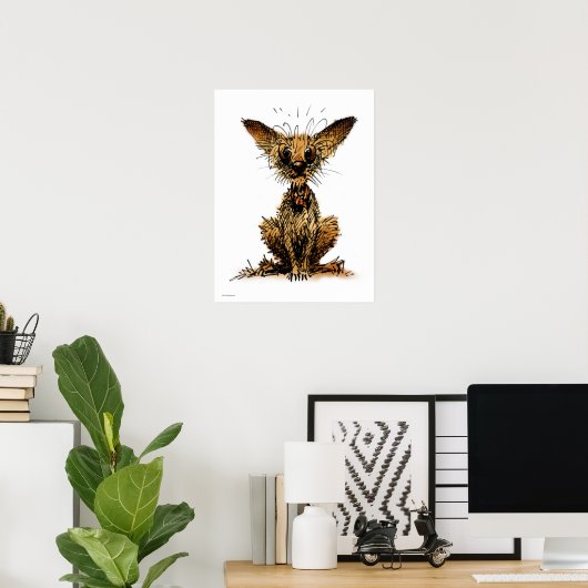Cute Little Dog Poster (Thuiskantoor)