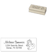 Cute Little Dragon Holding een Cup Adres 2 Rubberstempel (Gestempeld)