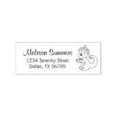 Cute Little Dragon Holding een Cup Adres 2 Rubberstempel (Afrduk)