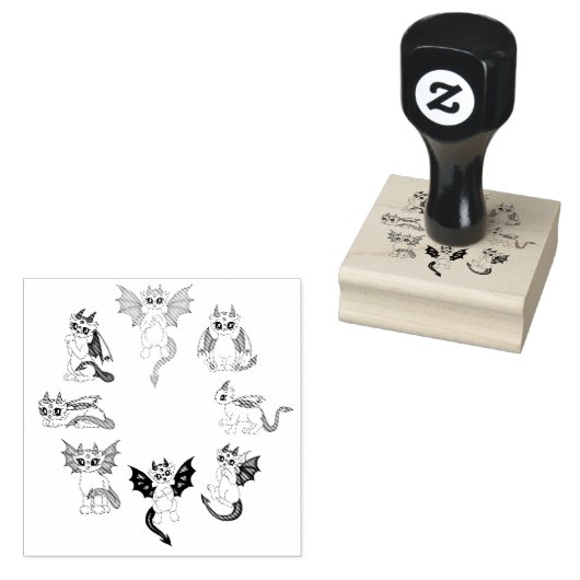 cute little Dragons Rubberstempel (Gestempeld)