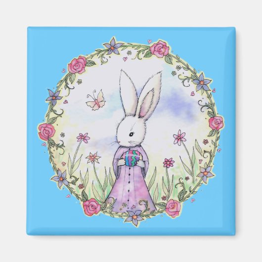 Cute Little Easter Bunny Rabbit Magnet (Voorkant)
