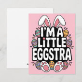 Cute Little Eggstra Konijn Pasen Kaart (Voorkant / Achterkant)