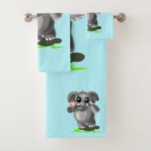 Cute Little Elephant Bad Handdoek