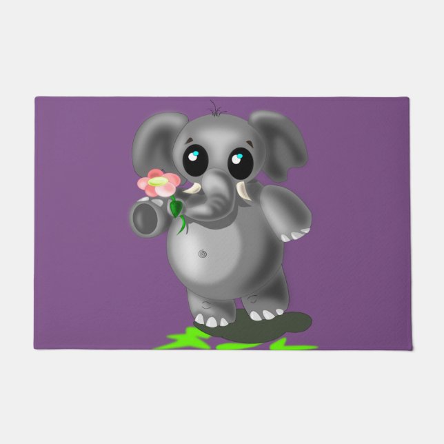 Cute Little Elephant Deurmat (Voorkant)