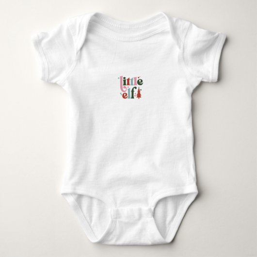 Cute Little Elf Christmas Quote Romper (Voorkant)